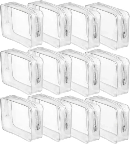 1/20PCS Transparent PVC Travel Organizer — Clear Makeup & Cosmetic Bag, Toiletry & Beauty Case