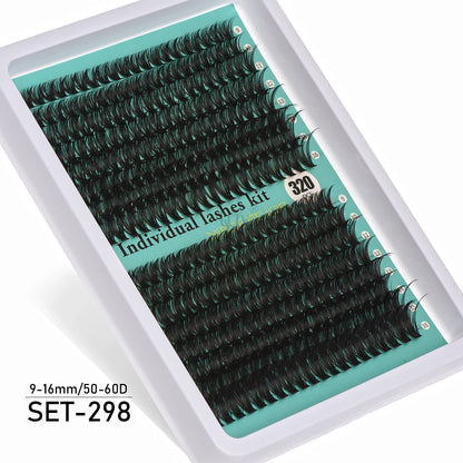 Individual Cluster Lashes – 20-100D Natural Look DIY Eyelash Extensions, 280pcs Mixed Tray Volume Lashes