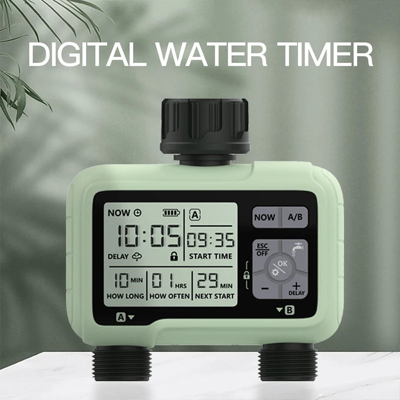 Super Timing System 2-Outlet Water Timer - Precise Outdoor Automatic Irrigation, Fully Adjustable Watering Program