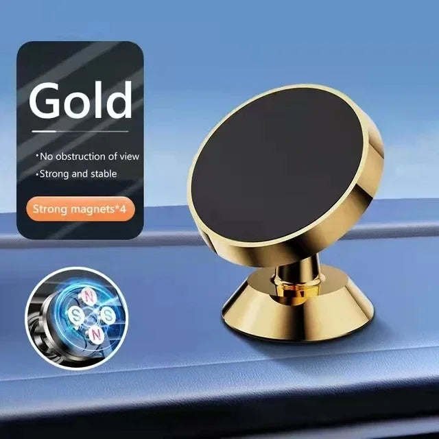 Magnetic Car Phone Holder - Secure Dashboard Mount for iPhone, Samsung, Xiaomi, Huawei, OnePlus, and GPS Devices