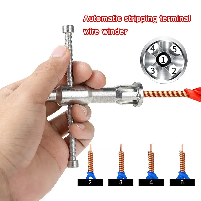Automatic Electrician Wire Stripper: Cable Stripping Twisted Wire Connector Universal Terminal Winder