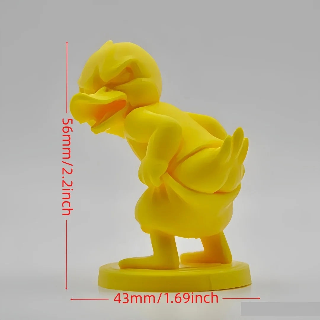 3D Printed Irritable Duck Figurine - Cute Fantasy Bookshelf Indoor & Outdoor Decor