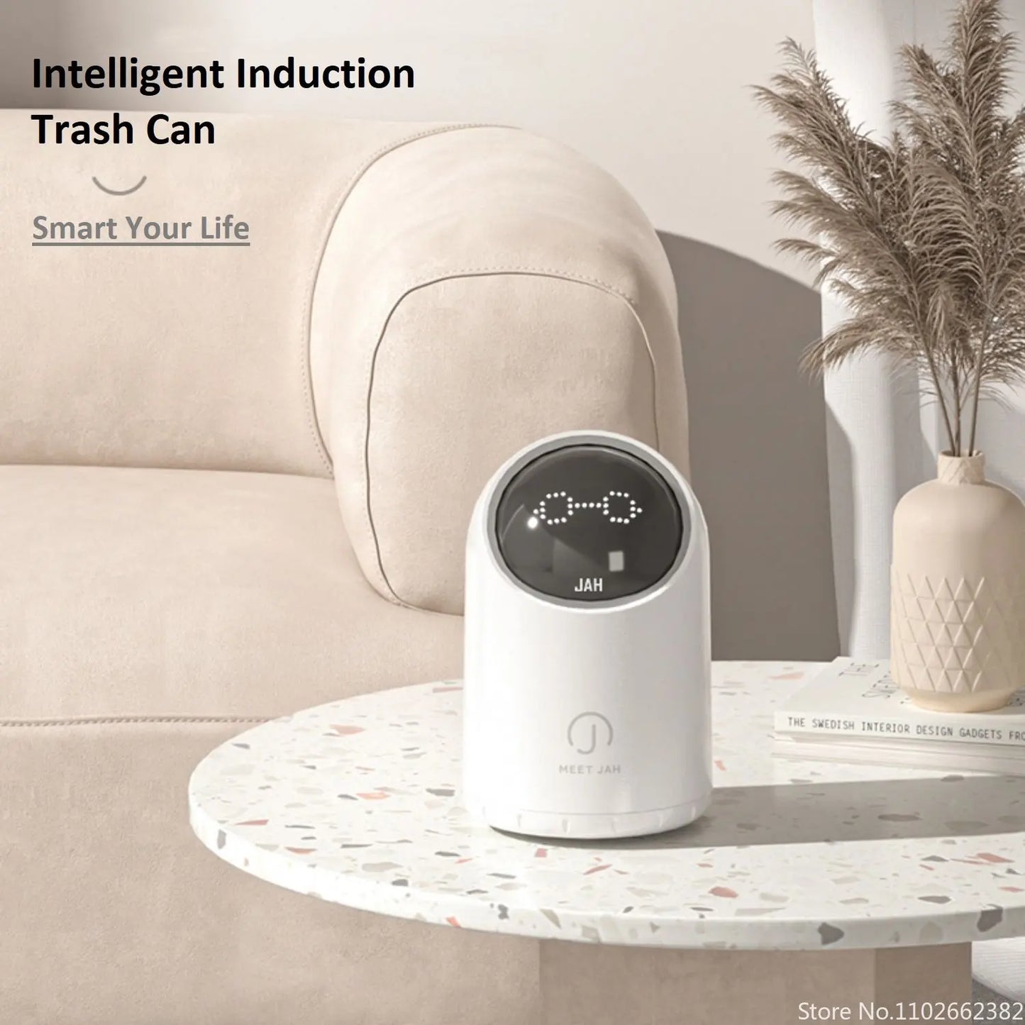 Mini Wave Sensor Trash Can – Cute, Intelligent Induction Desktop Waste Bin for Living Room, Bathroom, Office Desk