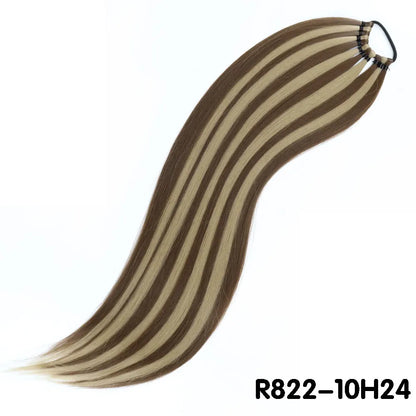 AZQUEEN 24-Inch Long Straight Ponytail Extension – Synthetic Fake Hairpiece for Women