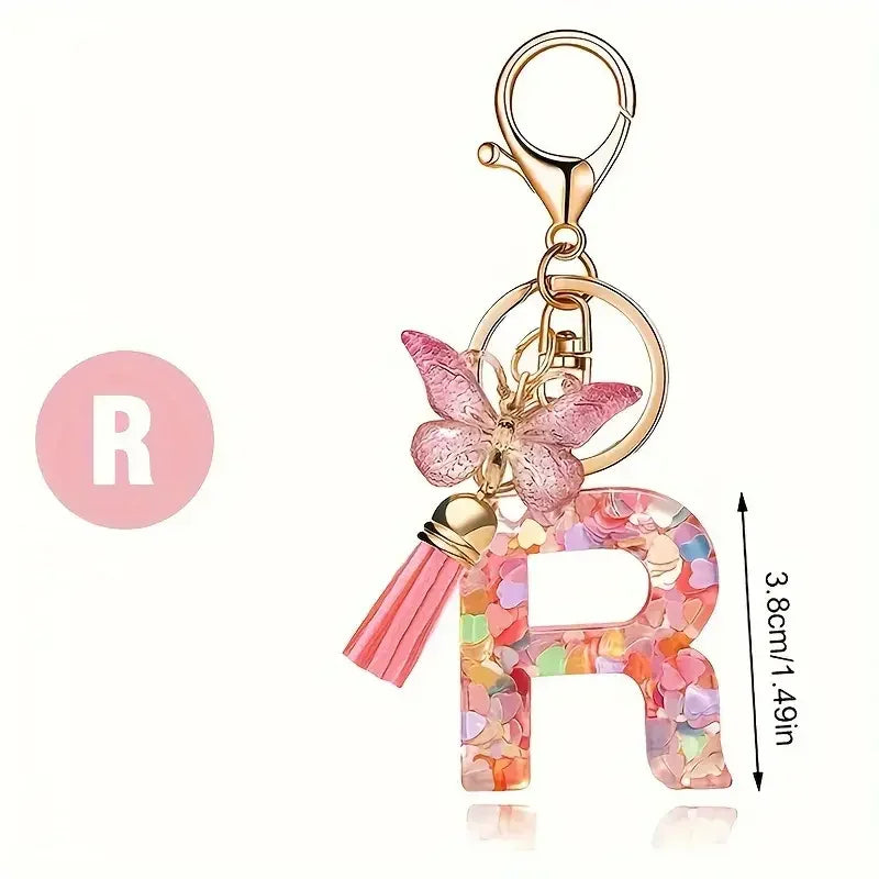 A-Z Letter Keychain - Personalized Metal Initial Pendant for Women, Car Keys & Bag Accessories