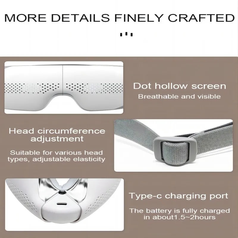 Newest Visible Eye Massager | Smart Airbag Compression Glasses with Bluetooth Music for Better Sleep