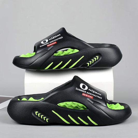 2024 Men’s Massage Slippers – Comfortable Indoor/Outdoor Slides & Beach Sandals, Sizes 38-47
