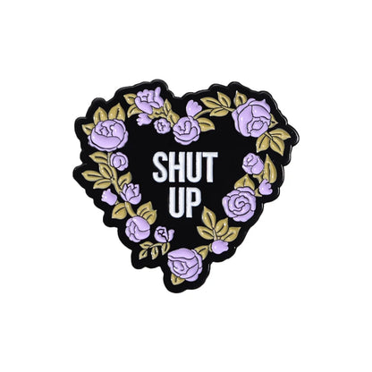 Pink Heart Brain Ghost Enamel Brooch – Gothic Retro Radio & TV Badge, Funny Punk Lapel Pin Jewelry Gift