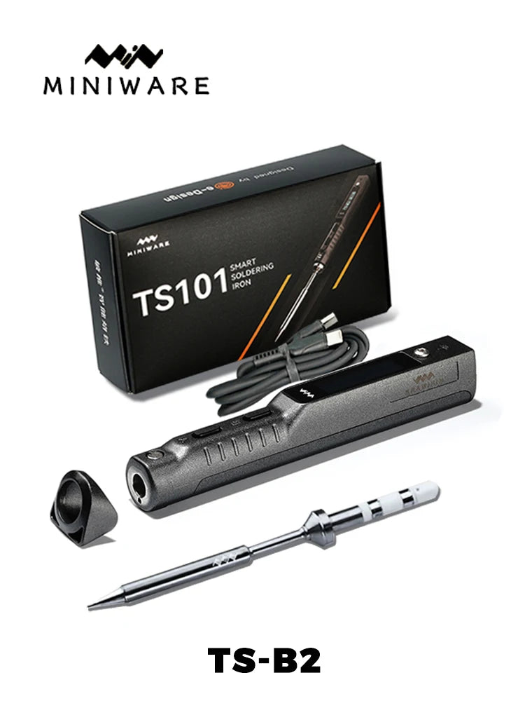 TS101 65W Mini Soldering Iron - Portable Adjustable Temperature LCD with Tip Set Upgrade