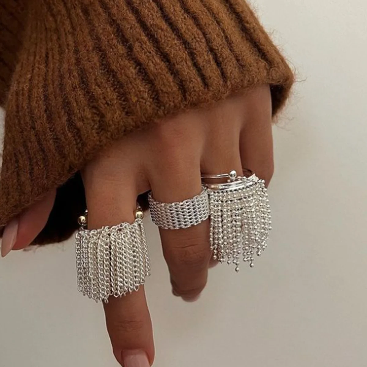 Vintage 18K Gold Plated Stainless Steel Ring – Double Line Irregular Open End Jewelry for Women