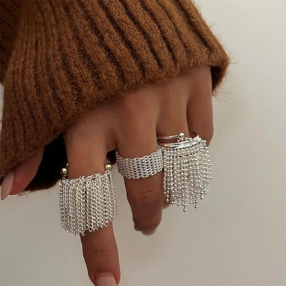 Vintage 18K Gold Plated Stainless Steel Ring – Double Line Irregular Open End Jewelry for Women