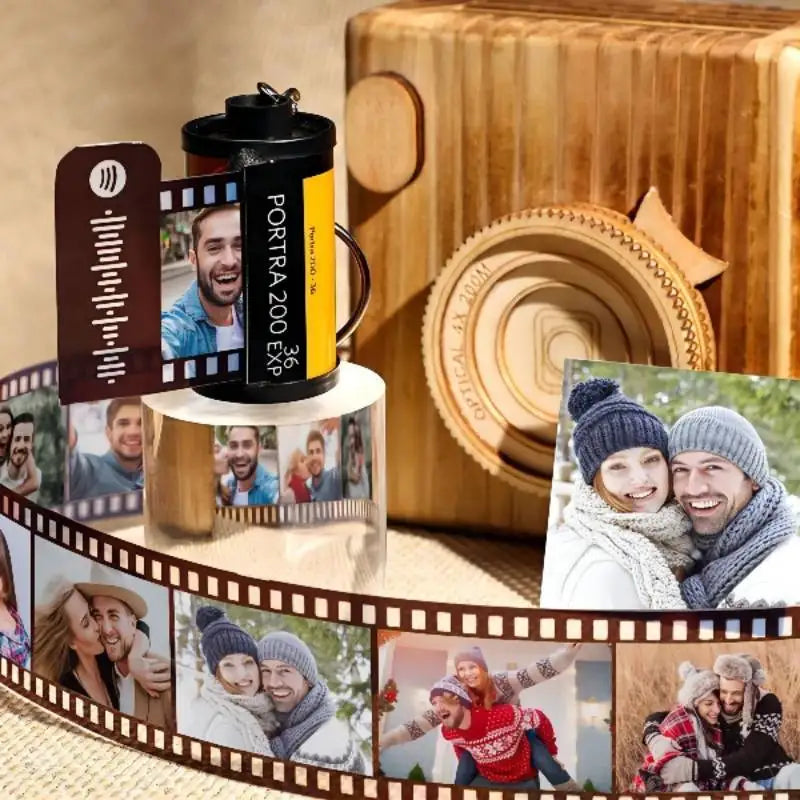 HIBODY Time Film Album Spotify Keychain — Creative Valentine's Day, Birthday, Graduation Gift & Commemorative Ornament