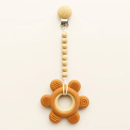 Baby Silicone Teether Necklace - Rudder Shape BPA Free Sensory Chewing Toy for Infant Teething Relief