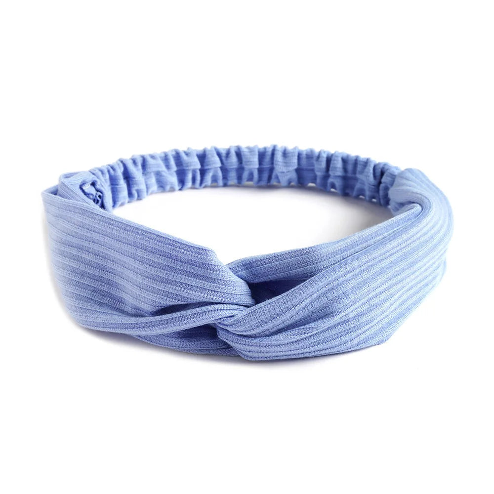 Women Cross Top Knot Headband – Elastic Soft Solid Color Hair Bands, Twisted Knotted Headwrap, Hair Accessories for Girls