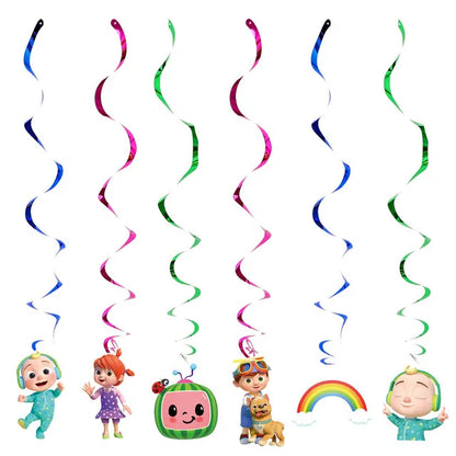 Cartoon JJ Melon Birthday Party Decorations Set – Disposable Tableware, Cups, Plates, Tablecloth, Balloons & Cake Topper for Kids & Baby Shower