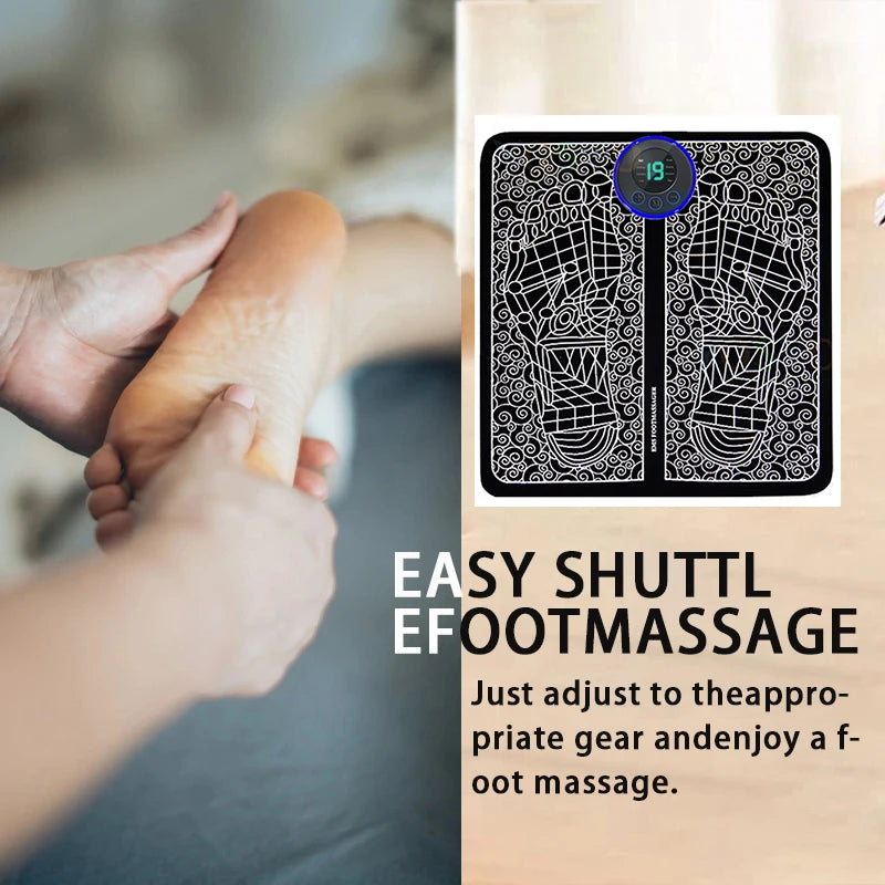 EMS Foot Massager Pad – USB Rechargeable Reflexology Device for Acupoint Massage, Muscle Stimulation, Pain Relief & Improved Circulation