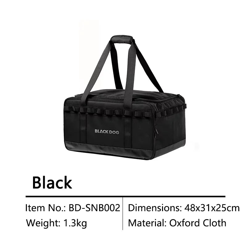 BLACKDOG Camping Equipment Storage Bag - Waterproof 300D Oxford Cloth Travel Organizer with Adjustable Partitions