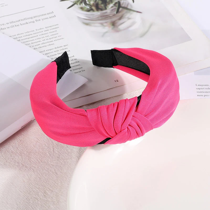 New Knotted Headbands for Women & Girls – Solid Color Hair Bands, Simple Retro Hair Hoop, Makeup Headwear, Hair Accessories