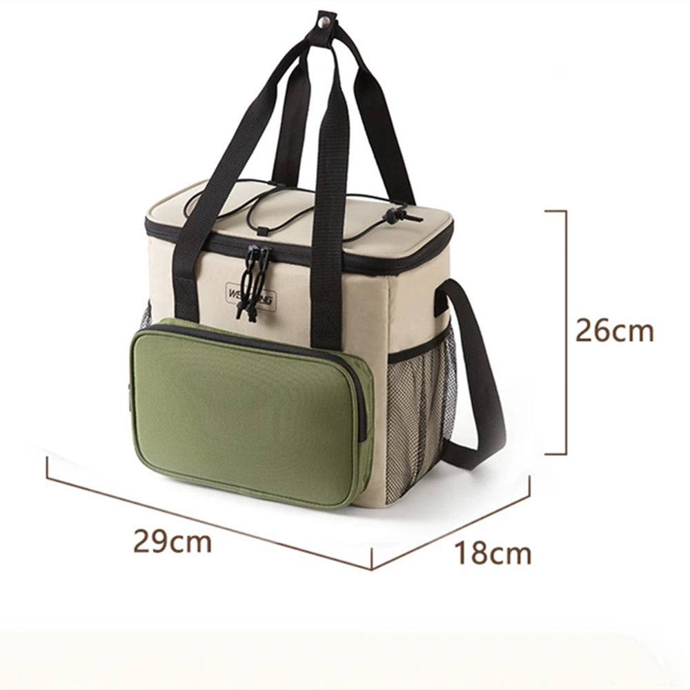 14L Portable Insulated Lunch Bag – Waterproof Thermal Cooler Backpack, Durable Oxford Food Storage Box for Camping, Travel & Daily Use Ice Pack Lunch Case