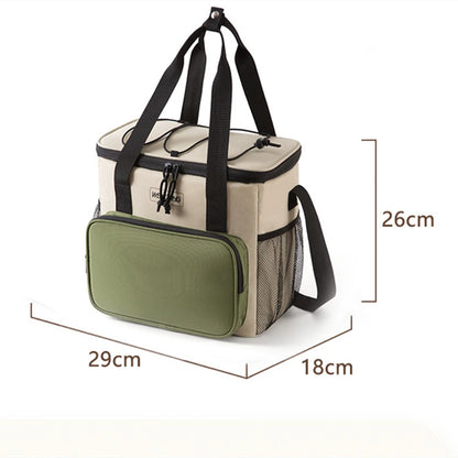 14L Portable Insulated Lunch Bag – Waterproof Thermal Cooler Backpack, Durable Oxford Food Storage Box for Camping, Travel & Daily Use Ice Pack Lunch Case