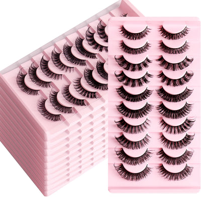 2/10 Pairs 3D Mink Strip False Eyelashes – Dramatic Fake Lash Extensions for Makeup