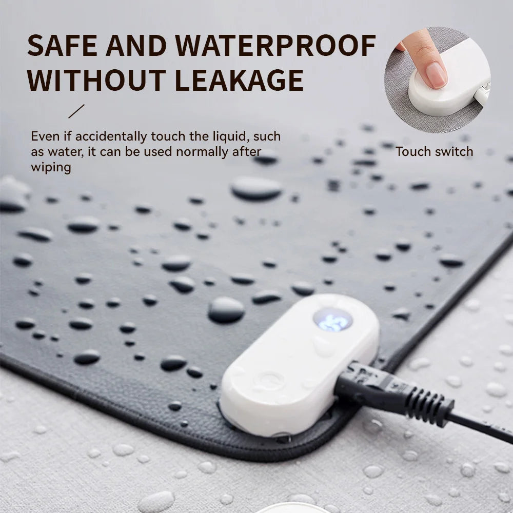 Adjustable Waterproof Electric Heating Pad - Intelligent Heated Mat for Home and Office
