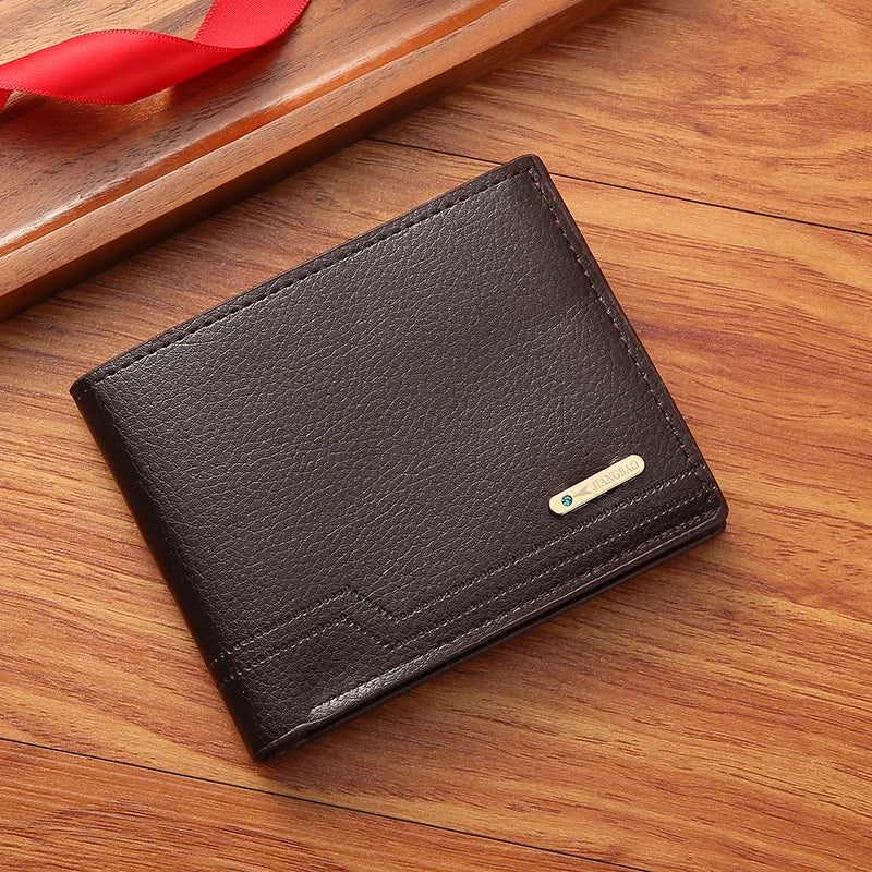 Men's Soft Leather Short Bifold Wallet with Credit Card & ID Holder – Business Billfold