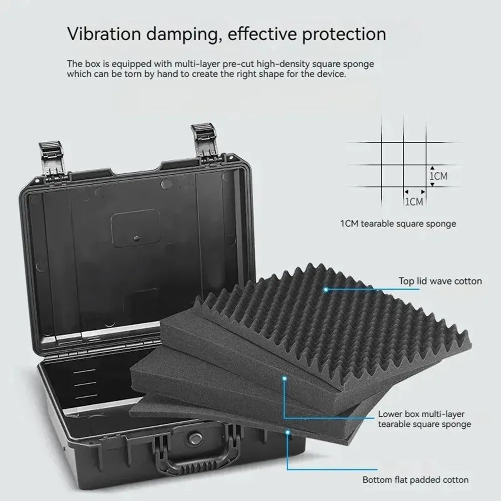 Waterproof Hard Carry Case Toolbox – Pre-Cut Foam Storage Organizer, Impact-Resistant Safety Protector for Hardware