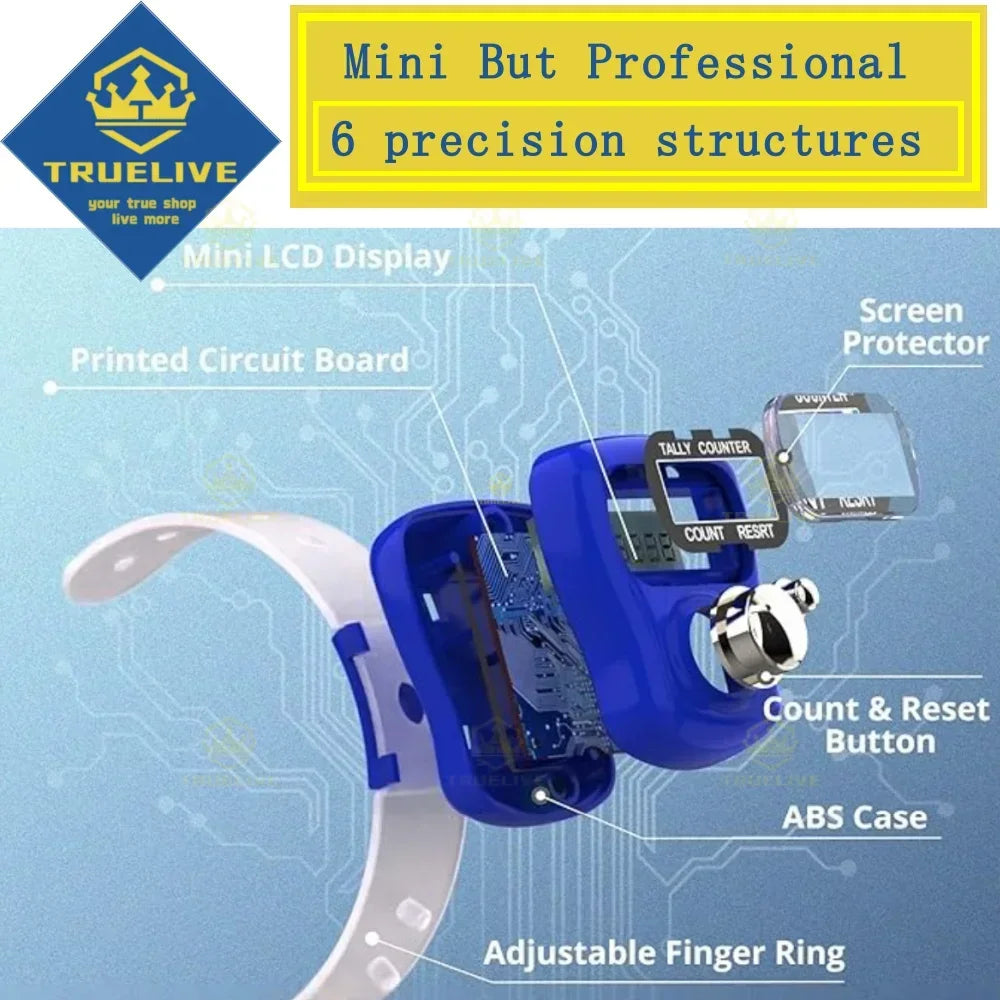 1/3/5PCS Mini Digital Finger Counter – Electronic Tally Clicker Ring for Knitting, Rows, Stroke & More