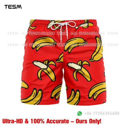 Men’s Lion Print Beach Shorts - Casual Summer Vacation & Sports Running Shorts