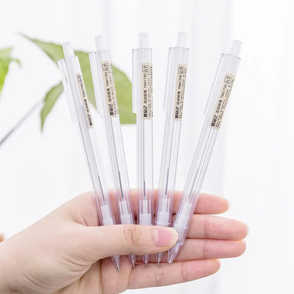5-Piece White Mechanical Pencil Set - 0.5mm and 0.7mm Automatic Pencils for School and Office Supplies