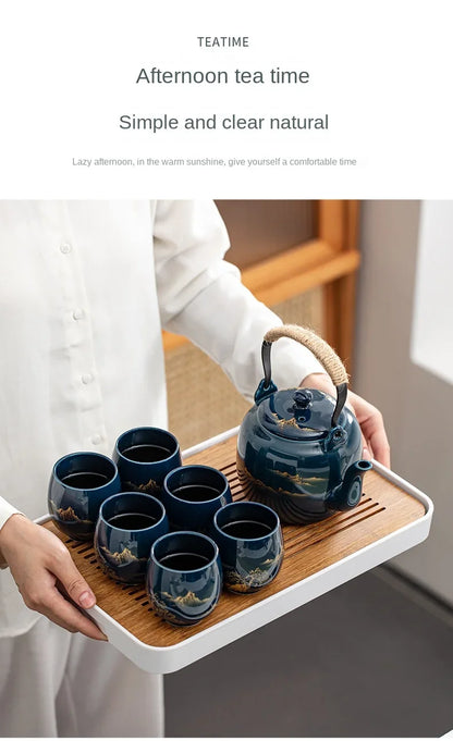 180ml Japanese-Style Ceramic Tea Mug – Large Single Teacup for Home Tea Set or Master Use
