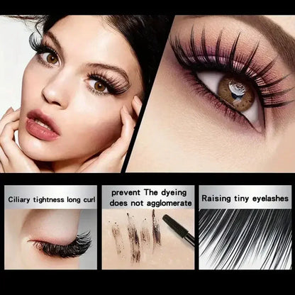 Waterproof 4D Mascara – Thick, Long, Smudge-Proof, Plumping & Curling Eye Makeup