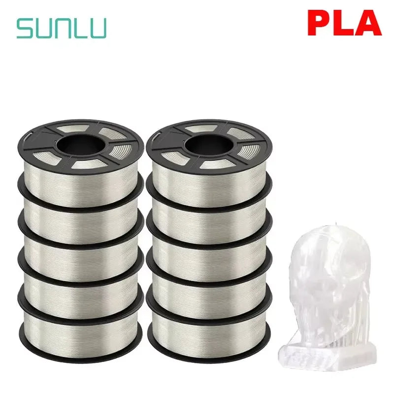 SUNLU PLA/PETG/PLA+ 3D Printer Filament Bundle – 10 Rolls 1KG Each, 1.75mm Neatly Wound Filament for 3D Printing (EU/US)