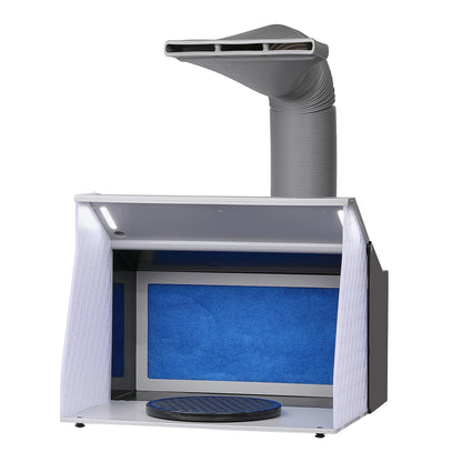 SucceBuy Portable Airbrush Spray Booth Kit – Hobby Paint Booth with 4 LED Lights & Dual Powerful Exhaust Fans