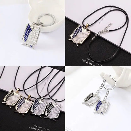 Attack on Titan Wings of Freedom Necklace - Alloy Investigator Logo Anime Pendant Jewelry Party Accessory