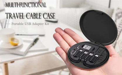 60W Multi-Type Charging Cable Kit – Type-C to USB-C, Micro USB, Lightning for iPhone 14/13/15 Pro, Includes Storage Box