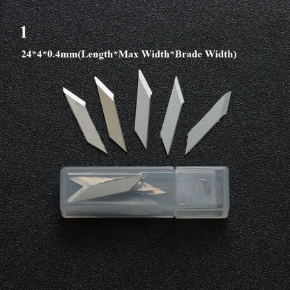 10pcs Non-Slip Metal Craft Knife Blades – Precision Engraving & Cutter Tools for PCB Repair & Mobile Phone Scalpel