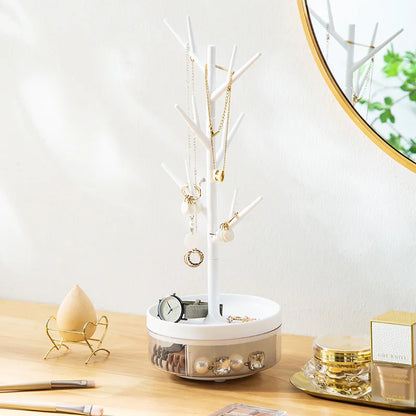 Rotating Jewelry Storage Box – Multifunctional Rack for Jewelry, Watches, Keys, and Creative Necklace and Earring Display Organizer
