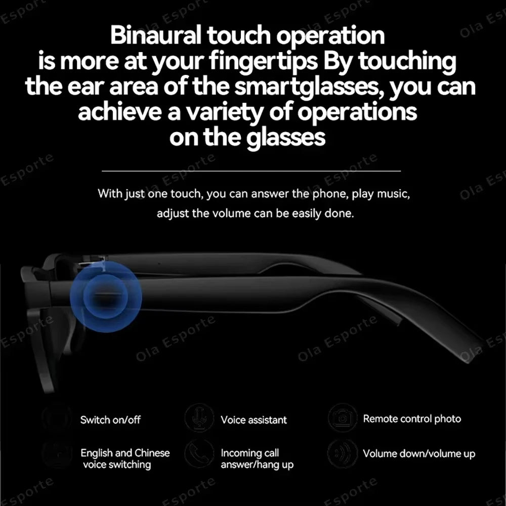 Lenovo AI Smart Glasses – 8K Camera Recording, Touch Control, Voice Assistant, Translation, Music & Wireless Bluetooth Smart Sunglasses
