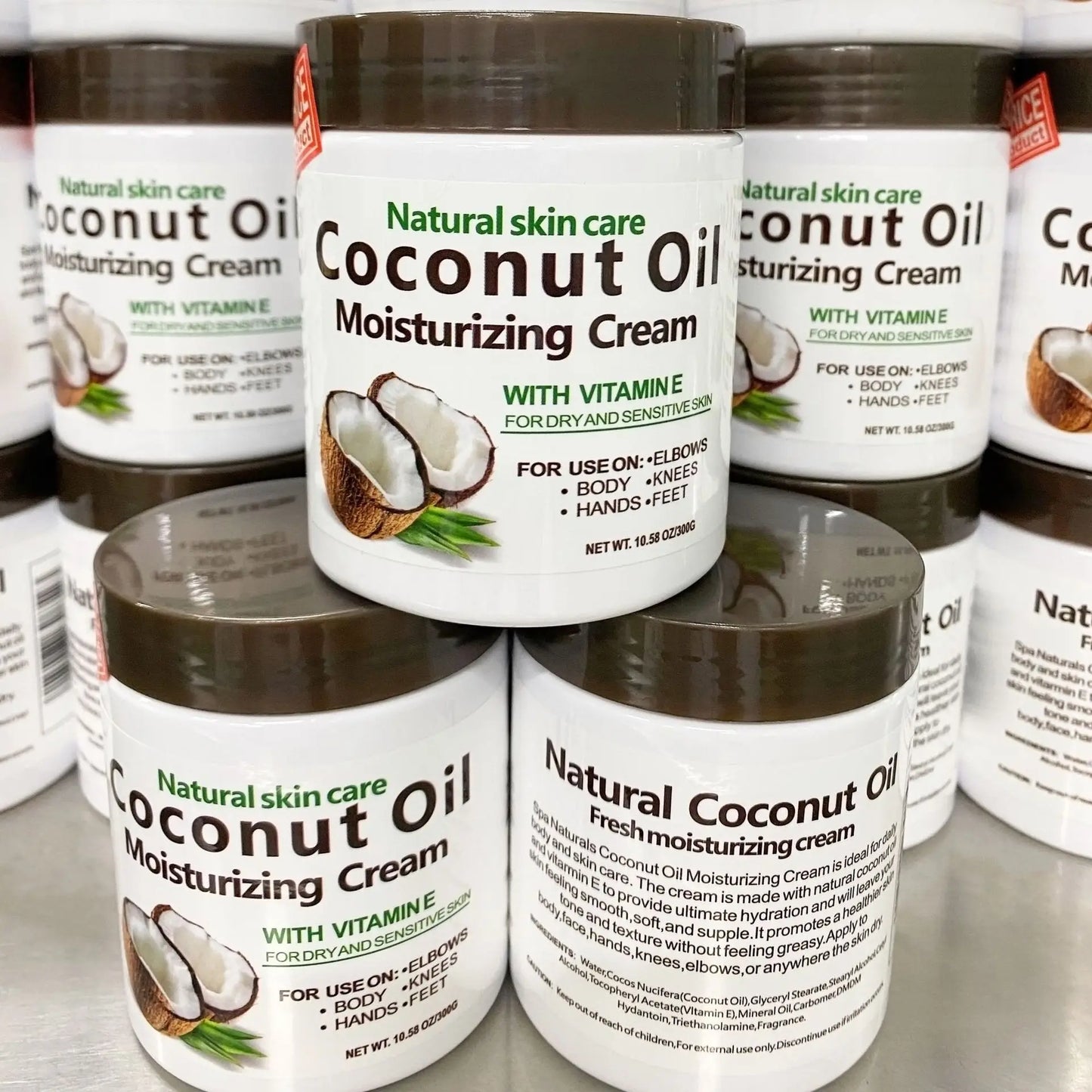 Organic Cold-Pressed Coconut Oil - 300g Natural Moisturizing Cream for Dry Skin, Hair Care & Body Massage