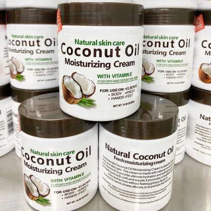 Organic Cold-Pressed Coconut Oil - 300g Natural Moisturizing Cream for Dry Skin, Hair Care & Body Massage