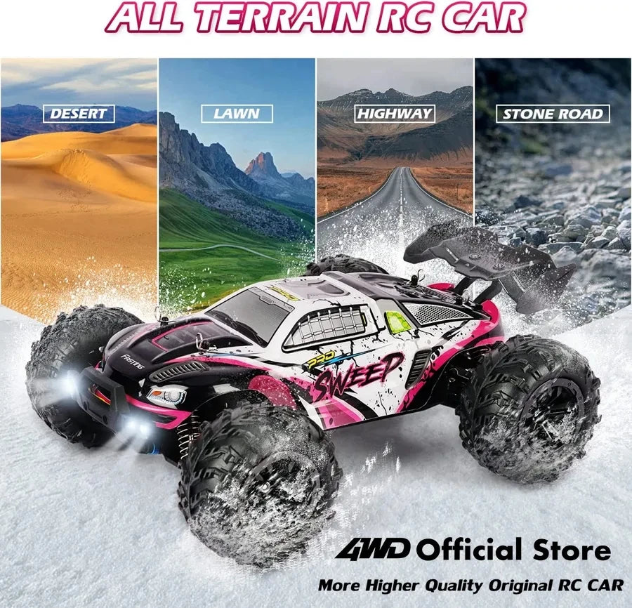 4WD Remote Control Car – Off-Road 4x4 RC High-Speed Buggy Truck, Brushless 50/80KM/H Drift Racing Toy for Kids & Adults