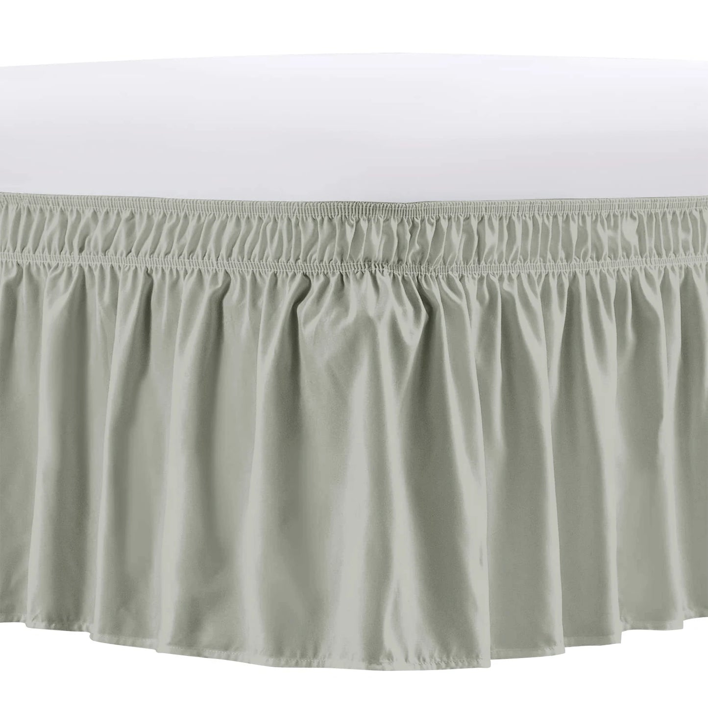 Elastic Wrap-Around Bed Skirt – Wrinkle, Fade & Shrink Resistant Dust Ruffle Easy-Fit Bedding Cover for Adjustable Beds