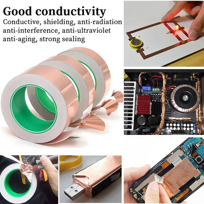 DIY Copper Foil Tape – Double-Sided Conductive Adhesive for EMI & Anti-Static Electrical Circuit Repair