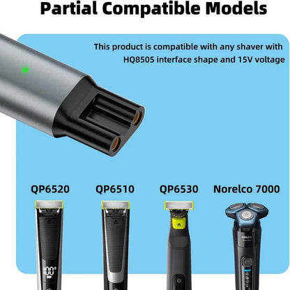 LISI 15V HQ8505 Type-C Shaver Adapter Charger Converter – Compatible Charging Cable for Philips Norelco OneBlade Pro QP6510/QP6520/QP6530 Beard Trimmer Power Supply Replacement Accessory