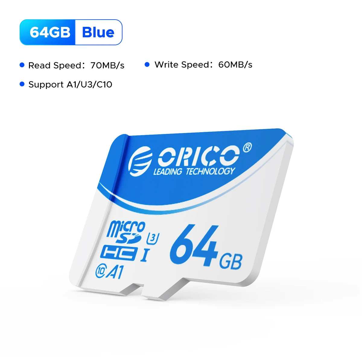 ORICO Micro SD Card – 16GB, 32GB, 64GB, 128GB A1 U3 Class 10 V10 for Camera, Drone & Dash Cam