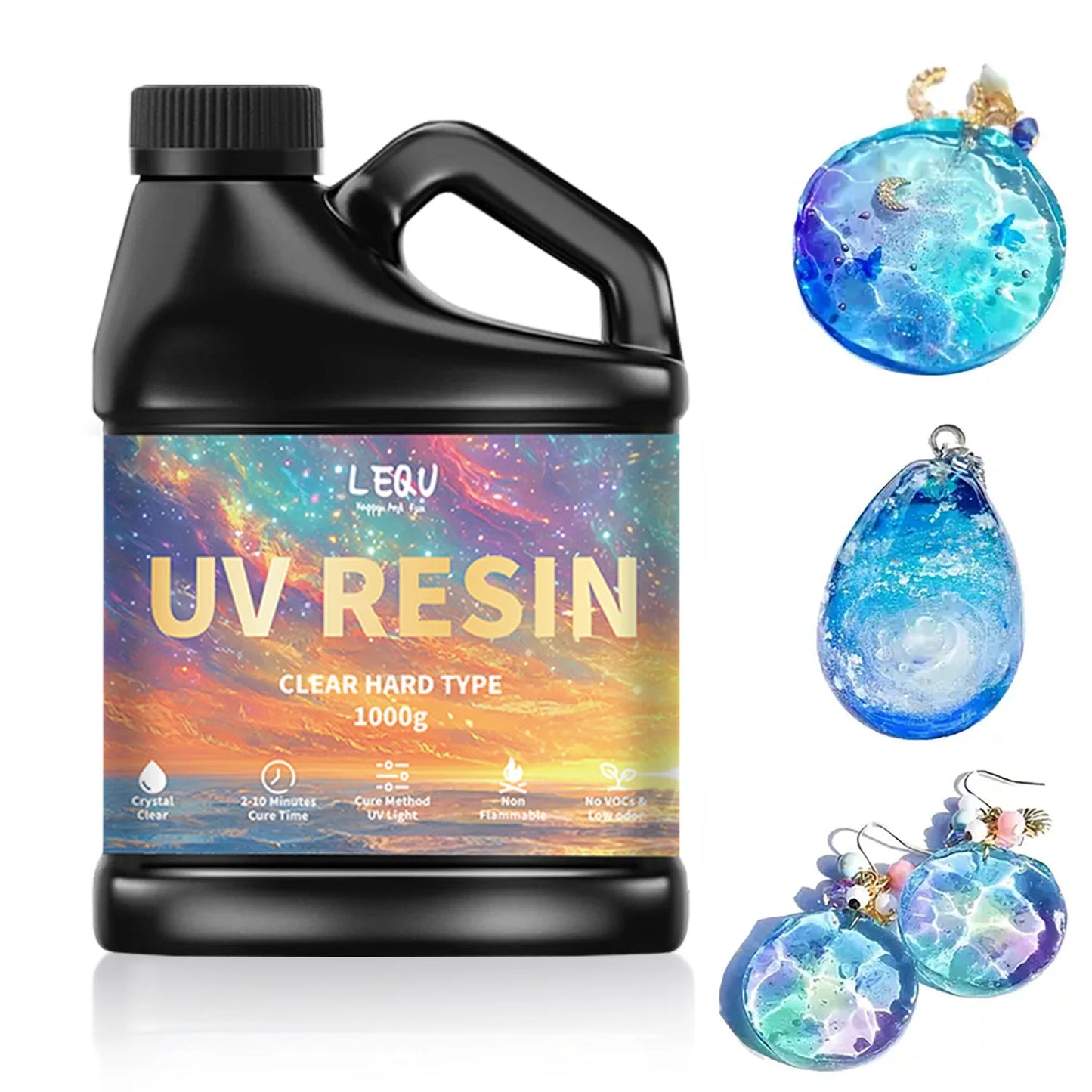500g/1000g UV Epoxy Resin – High Clarity Fast-Drying Hard Adhesive for Jewelry Making & DIY Craft Supplies