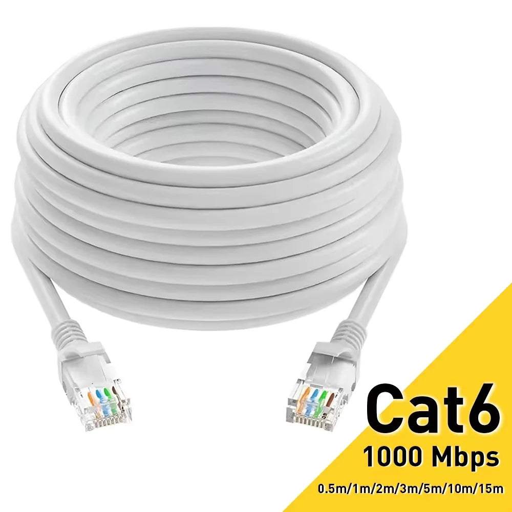 Cat6 Ethernet Cable RJ45 UTP 0.5M–50M – 1000Mbps High-Speed LAN Network Cable for Router, Computer & Internet Connection