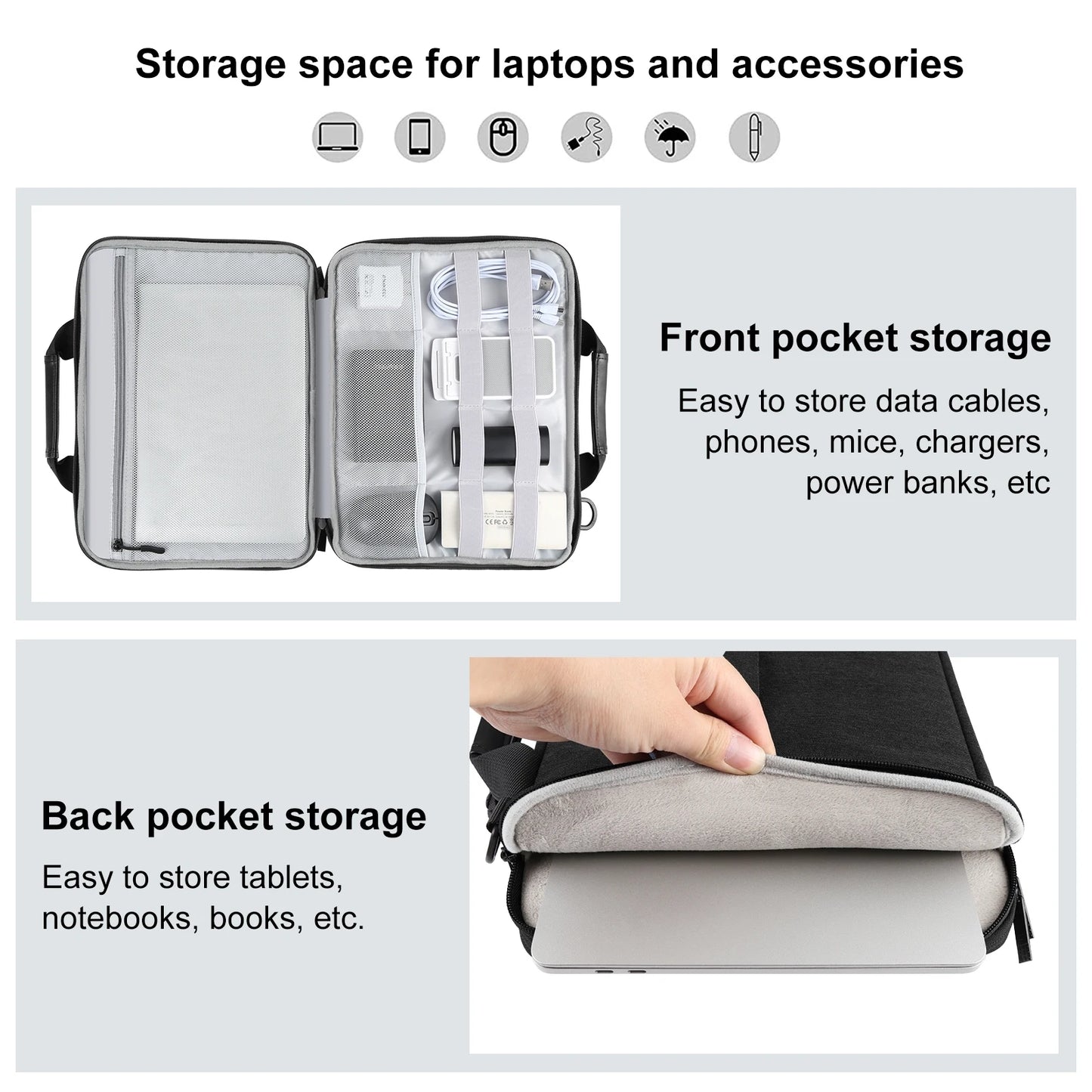 HAWEEL 13-16 Inch Briefcase Crossbody Laptop Bag - Compatible with MacBook, Lenovo ThinkPad, ASUS, HP and More